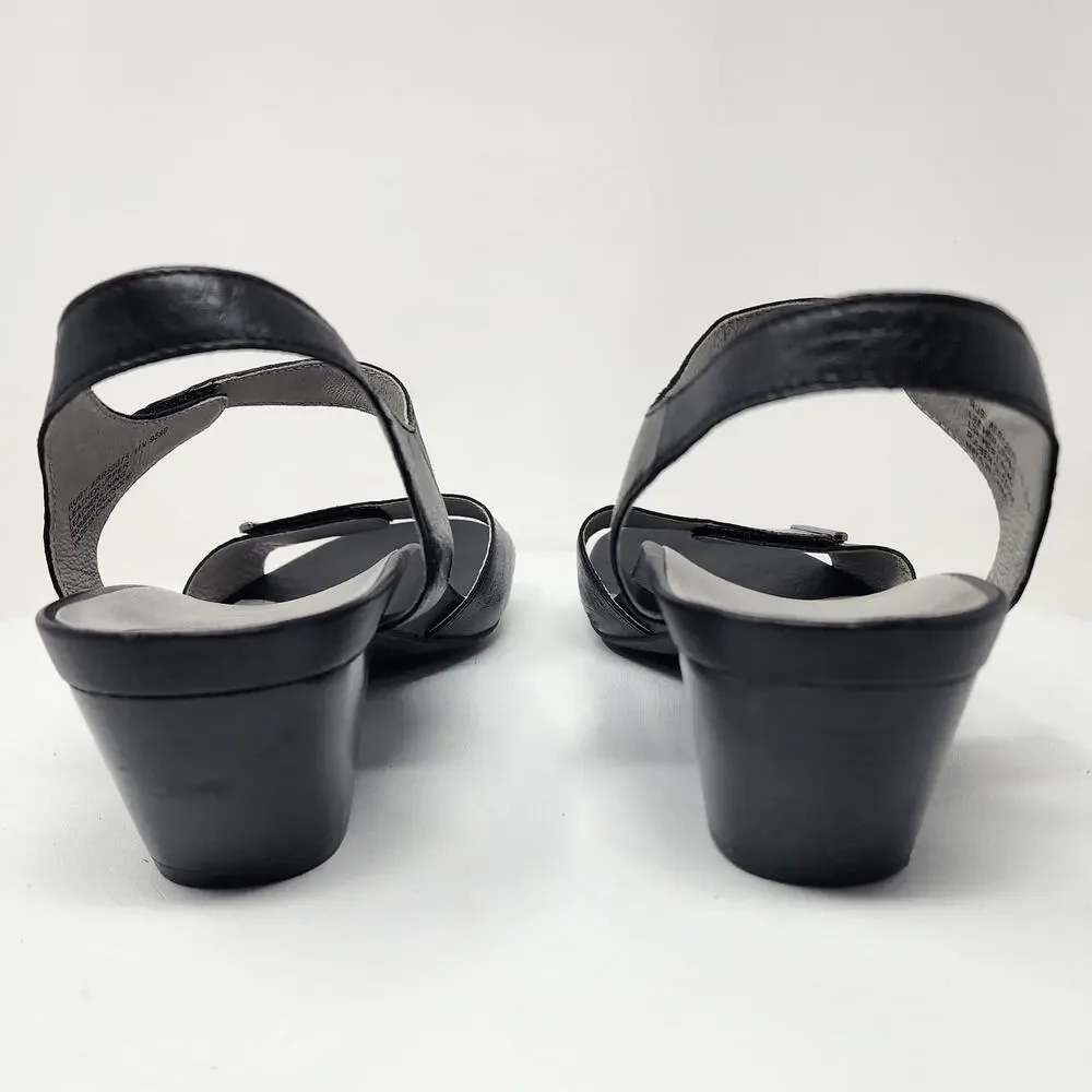 ABEO B.I.O. System Ruby Sandal 11 Narrow Black Leather Block Heel Comfort Shoes